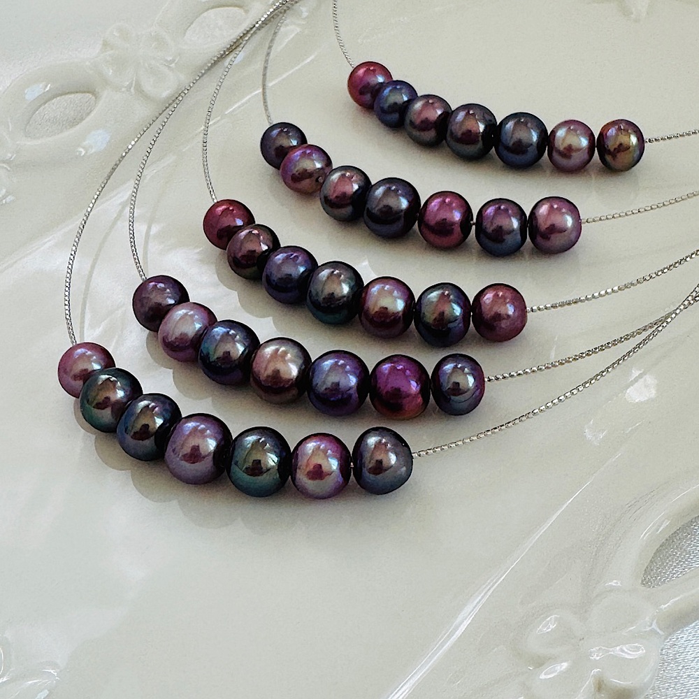 N83-S925 Sterling Silver Adjustable High Quality Edison Pearl Necklace